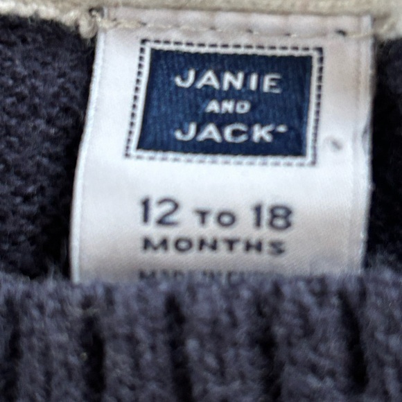 Janie and Jack Bull Dog Navy Knit Sweater - Picture 2 of 2